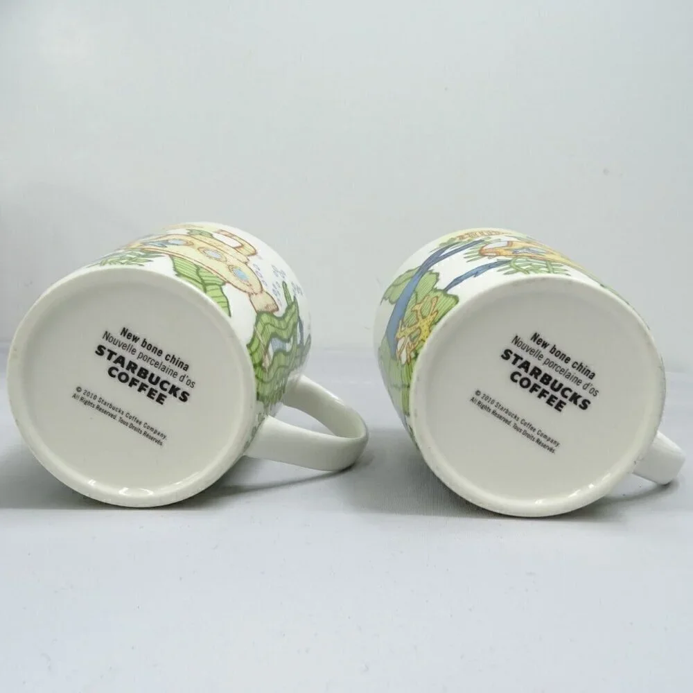 Lot 2 Starbucks Under the Sea Mugs Cup Whale Turtle Submarine Fish Ocean 1 faded